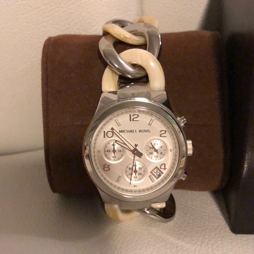 Michael Kors Silver ivory Twist Bracelet Watch